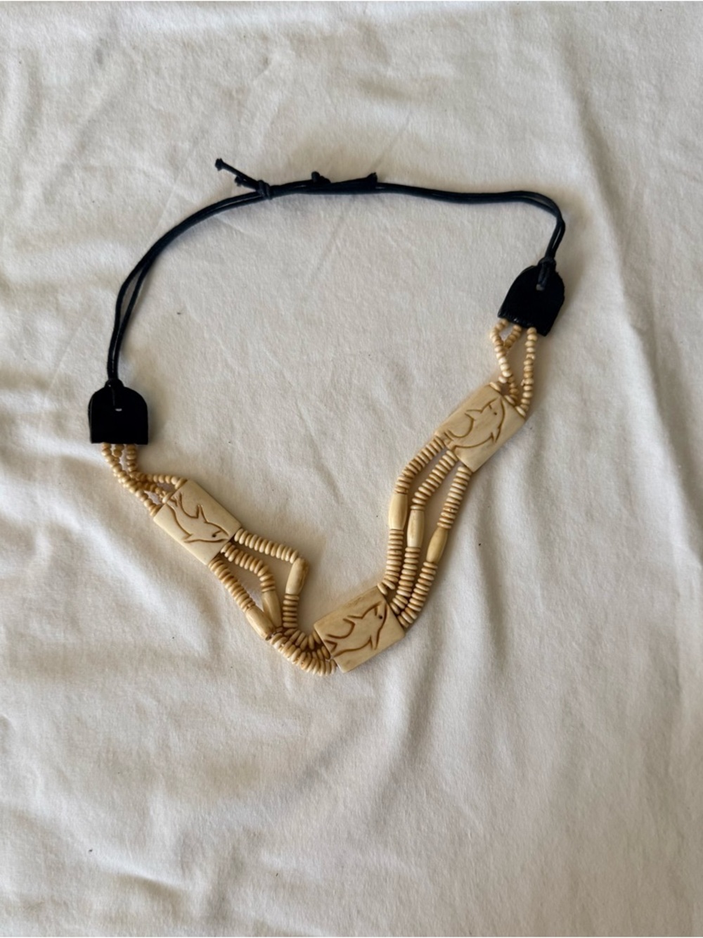 Handcrafted Beige Beaded Statement Necklace - Women Accessories